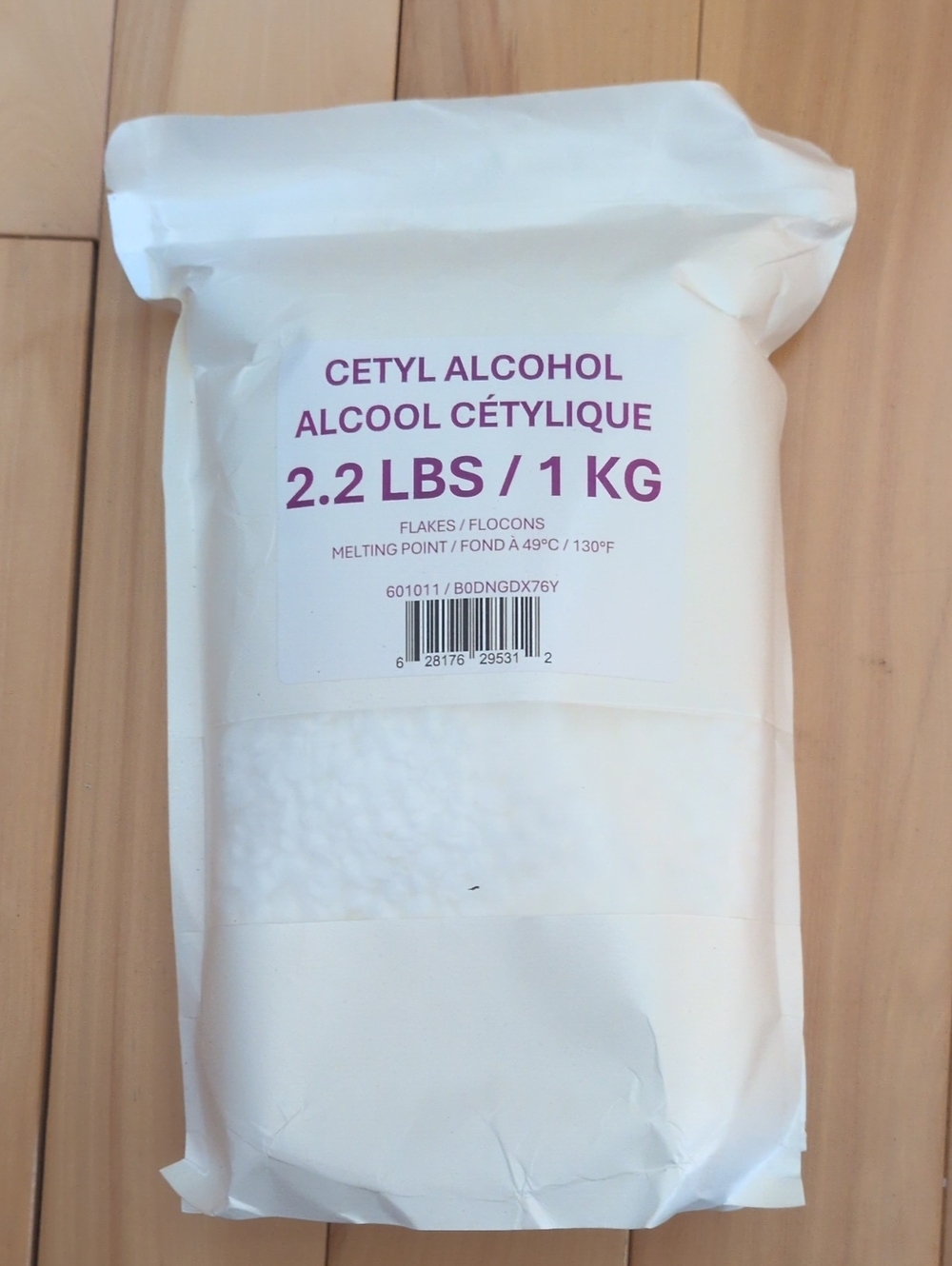 Cetyl Alcohol 2.2 lbs / 1 kg - White Flakes